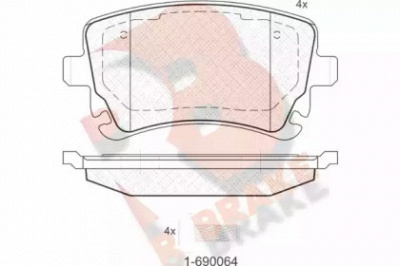 R BRAKE rb1674204 -  Комплект тормозных колодок, дисковый тормоз